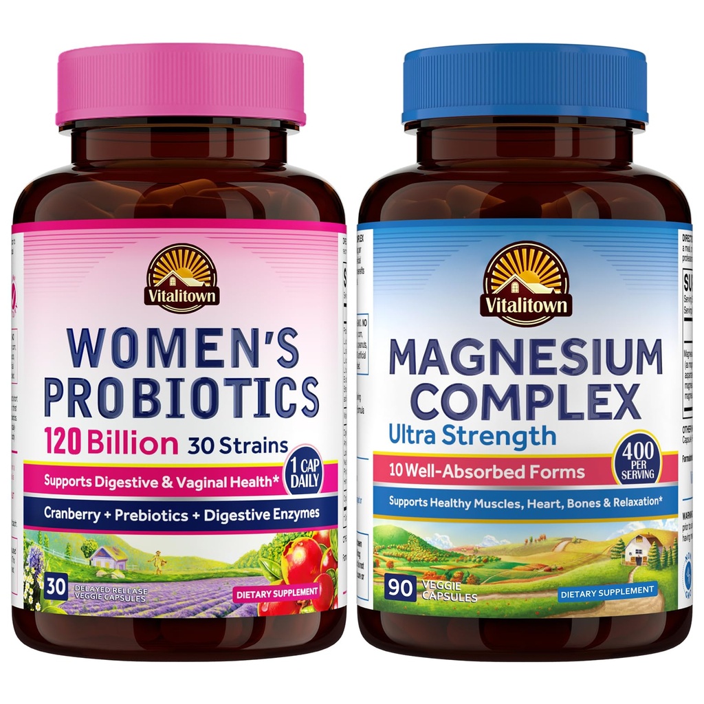 Vitalitown Magnesium + Probiootti Bundle (Pack of 2) 