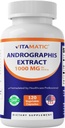 Vitamatic Andrographis Extract 1000 mg Per Serving - 120 Veg kapselia - 20X uute, 100% kasvissyöjä, kaikki luonnolliset, gluteeniton, ei-GMO