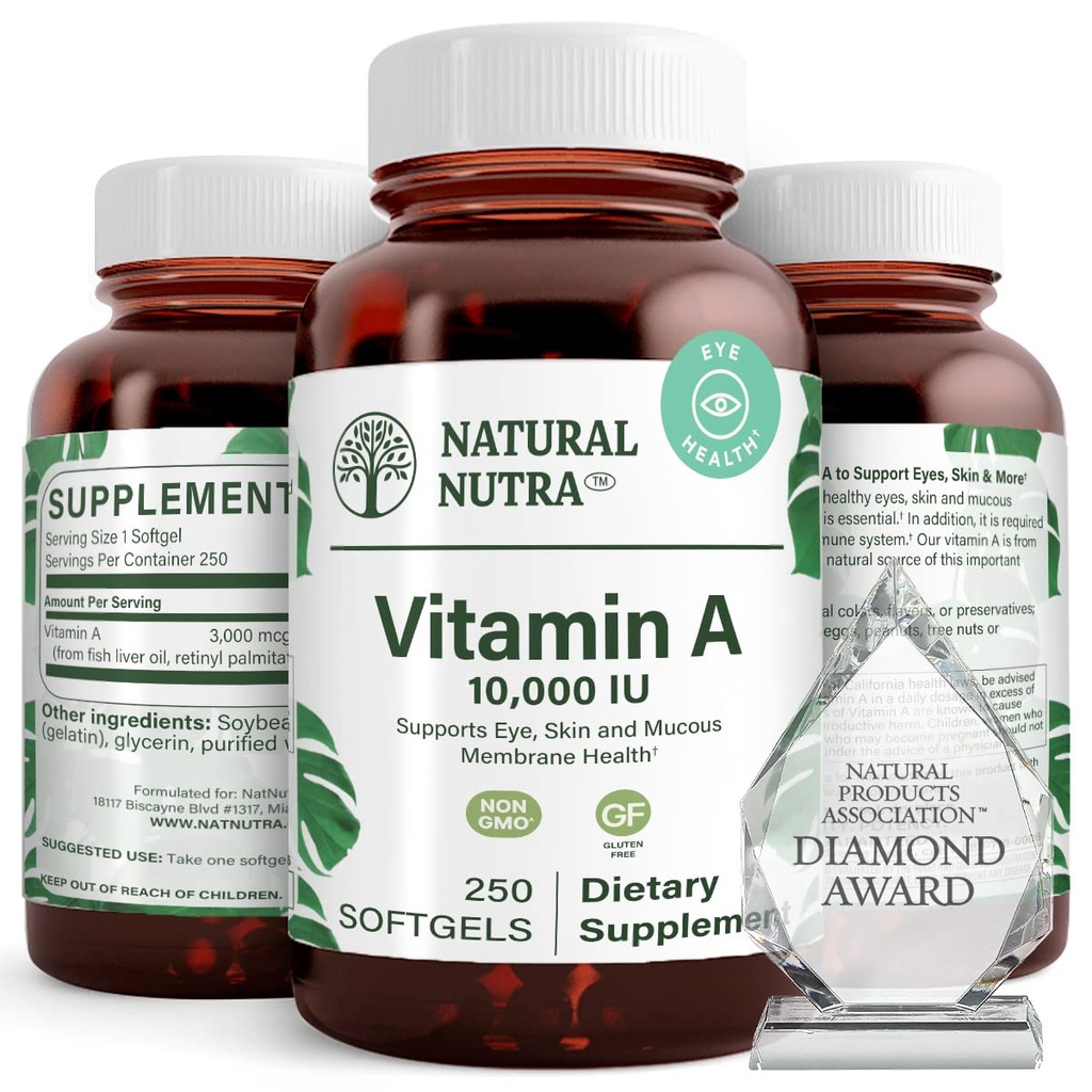 Luonnollinen Nutra A-vitamiini 10 000 IU Softgels ...