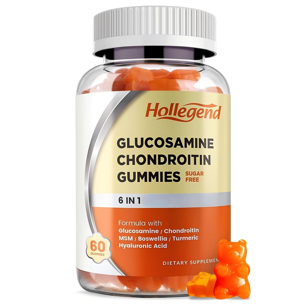 Glukosamiini Chondroitin Gummies Sokeriton, Gummies täydentää aikuisille Miehet ja naiset, 60