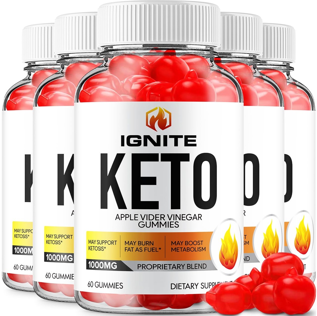 (5 Pack) Ignite Keto ACV Gummies - Avancerad Formel Ignite Keto Plus ACV Gummies Apple Cider Vinegar Ignite ACV Dietary Supplement Men Kvinnor (300 Gummies)