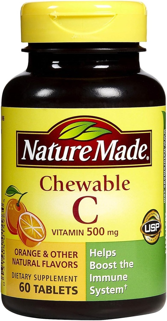 Nature Made Vitamin C 500 mg Tabletter, Orange 60 ea (Pack of 4)