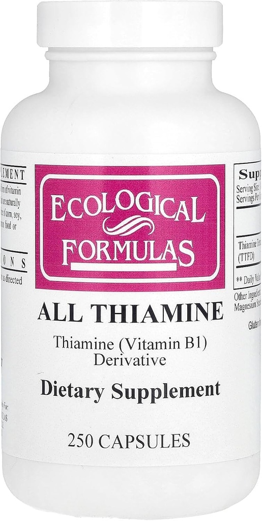 Ekologiska formler Allithiamin vitamin B1 kapsel, 50 mg, 250 greve