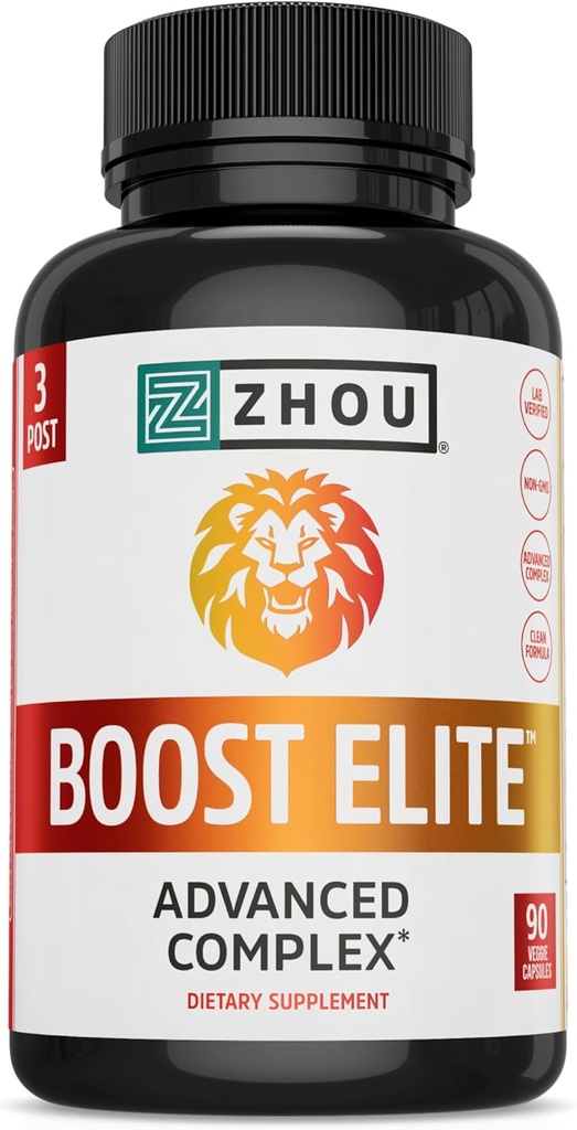 Zhou Boost Elite - Energy Supplement, Natural Lihas tuki pillereitä miesten Tribulus, Sarviapilleri, Ginseng, ja Maca - 90 kasviskapselit
