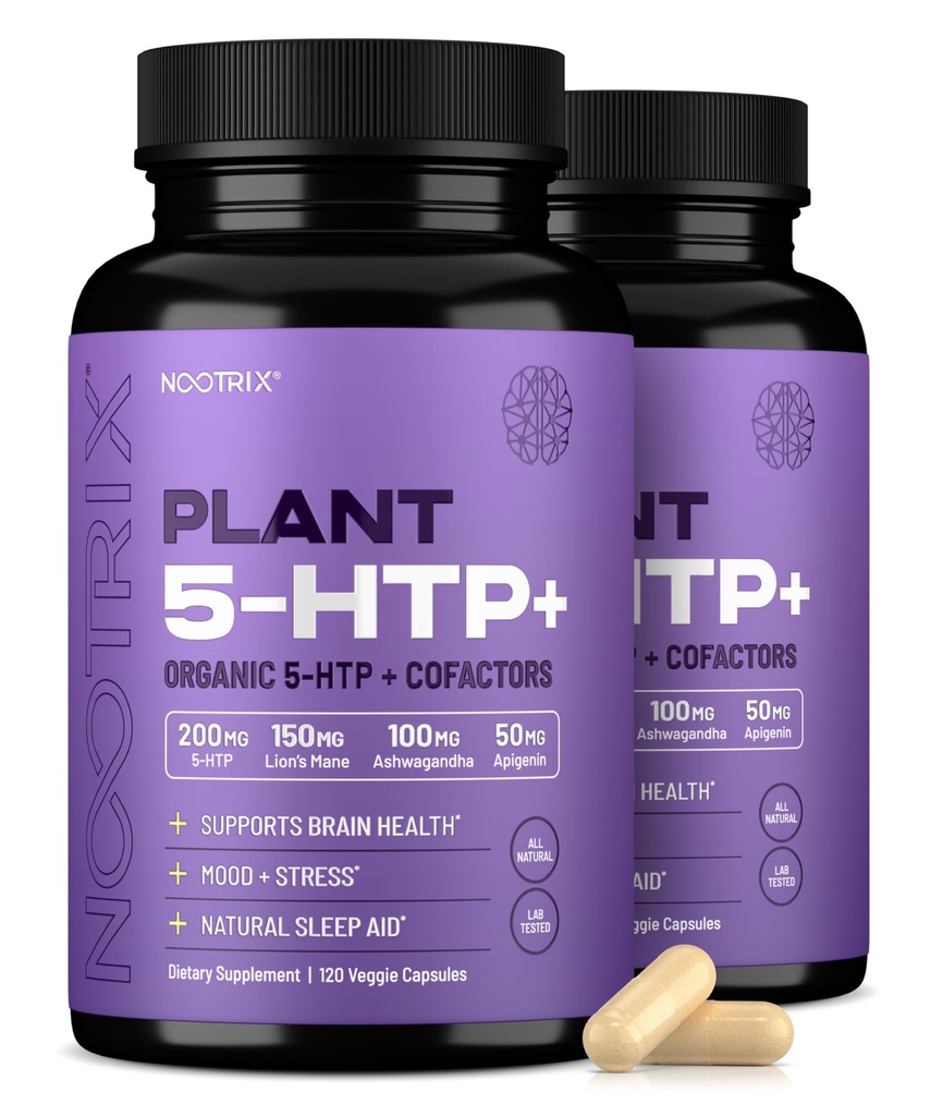 Nootrix Organic Plant 5 HTP+ Täydennysosa tukee muistia, mielenfokus, kognitiivinen terveys & energia . Edistää tervettä mielialaa ja aivotoimintaa.