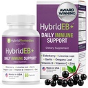 HybridiEB Sambucus Elderberry Immuuni tuki C-vitamiinia, sinkkiä, D3-vitamiinia - antioksidanttia ja immuniteetin täydentää, 1 kuukausi Supply - 9 in 1 Musta Elderberry Lapset ja Aikuiset - 60 kapselia