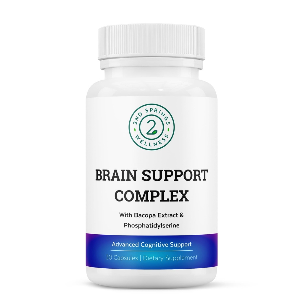 Brain Support Complex - Advanced Cognitive Support Supplement with Ginkgo Biloba, Bacopa Monnieri, Fosfatidylserine, Huperzine-A, St.