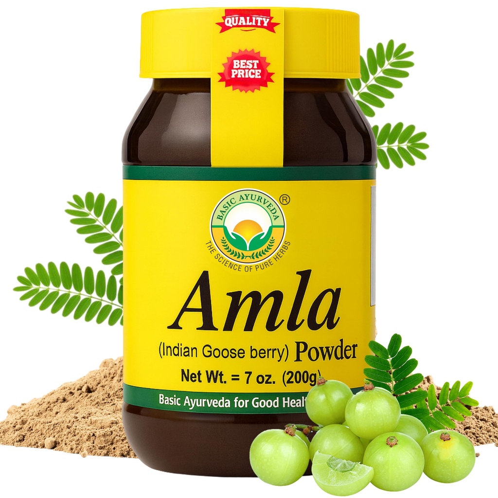 AYURVEDA Amla Powder 7.05 Oz (200gm) . 100% Raw & Natural Indian Gooseberry (Amalaki) hiuksille, iholle ja immuniteetille.