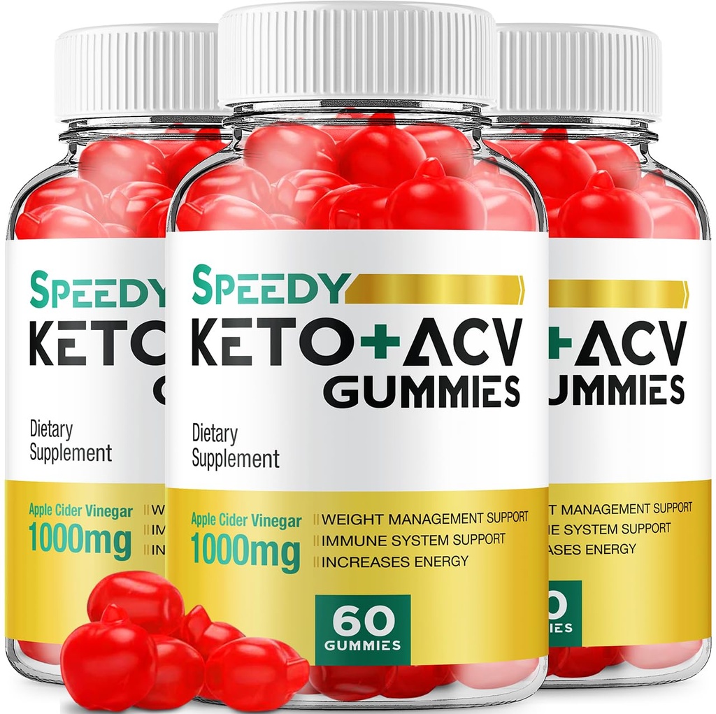 (3 Pack) Speedy Keto ACV Gummies - Advanced Formula Speedy Keto Plus ACV Gummies Apple Sider Viinietikka Speedy ACV Ruokavalio Supplement Miehet Naiset (180 Gummies)