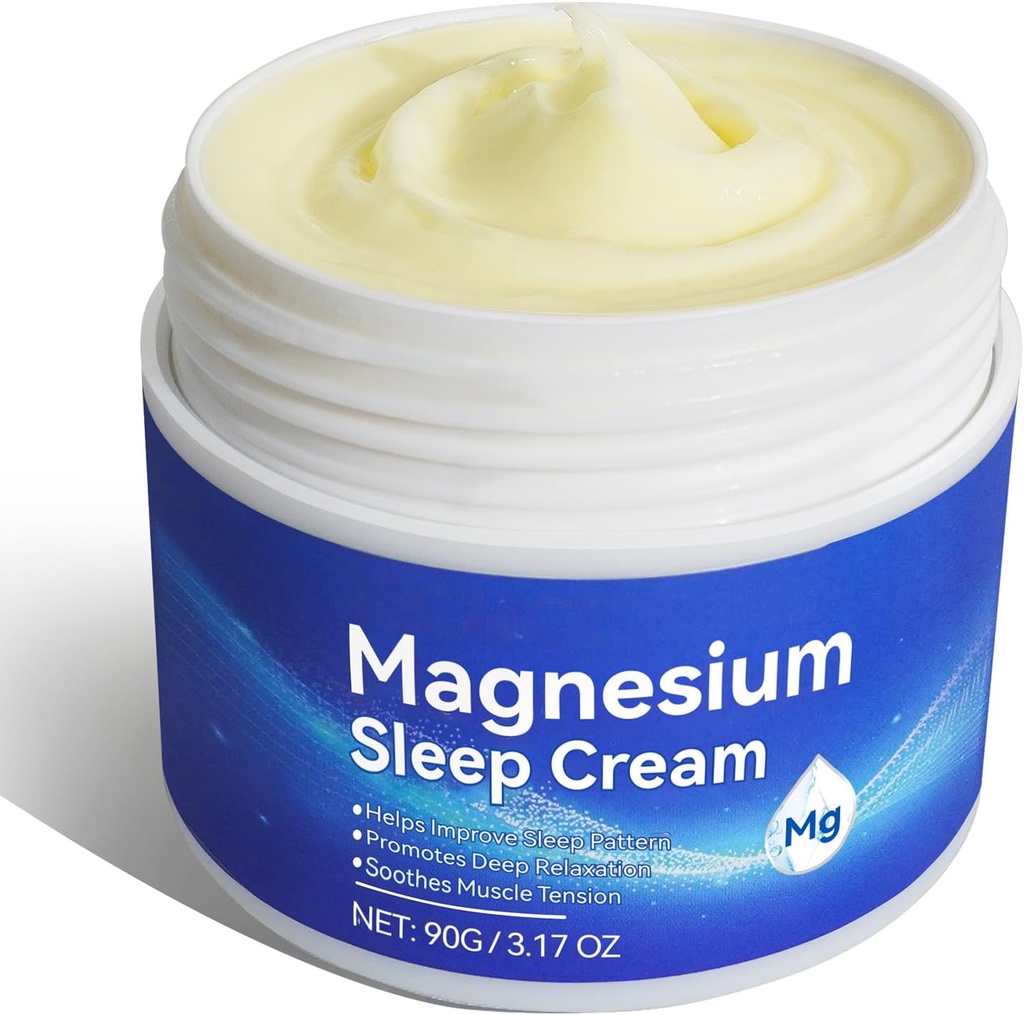 Magnesium Cream,Magnesium olja,Magnesium Cream för sömn, feta,Soothes Muscle Tension,Magnesium Lotion för avkoppling,3.17oz