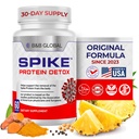 Spike Protein Detox - Spike Support Supplement for Protein Balance - makuamaton 3-in-1 Blend kanssa Nattokinaasi 4000Fu, Bromelain 500mg, Curcumin 1000mg - Valmistettu USA - 60 kapselia, 30 päivän toimitus