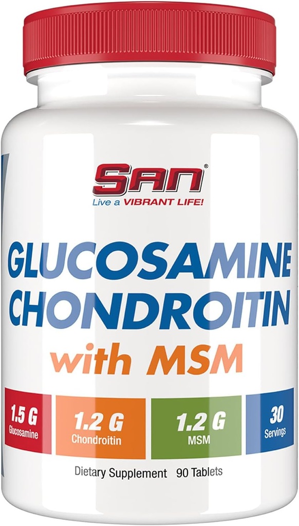 SAN Premium Glukosamiini Chondroitin MSM Complex yhteinen tuki - Natural Formula for Healthy nivelet ja liikkuvuus. 30 Palvelijat