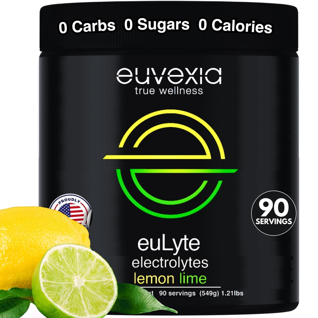 Dr Ekberg euLyte Instant Hydration Elektrolyytit Powder Zero Sokeri Karb Calorie sitruuna limetti juoma Mix • 80+ mineraalit Magnesium Kalium kalsiumtrace mineraalit • Paasto Keto Stevia • 90 tarjoilua