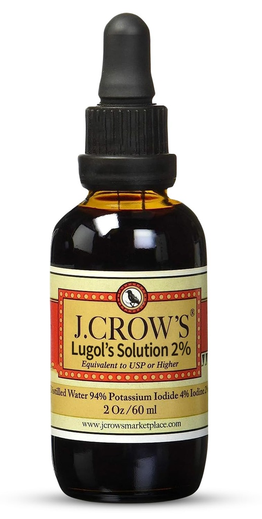 J.CROW'S® Lugol's Solution of Jodi 2% 2 oz (1 pullo) .