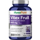 NusaPure Vitex Chasteberry Fruit 20:1 Extract, 450 mg vastaten 9000 mg 200 vegaaninen kapseli - ei-GMO, vegaaninen ravintolisä