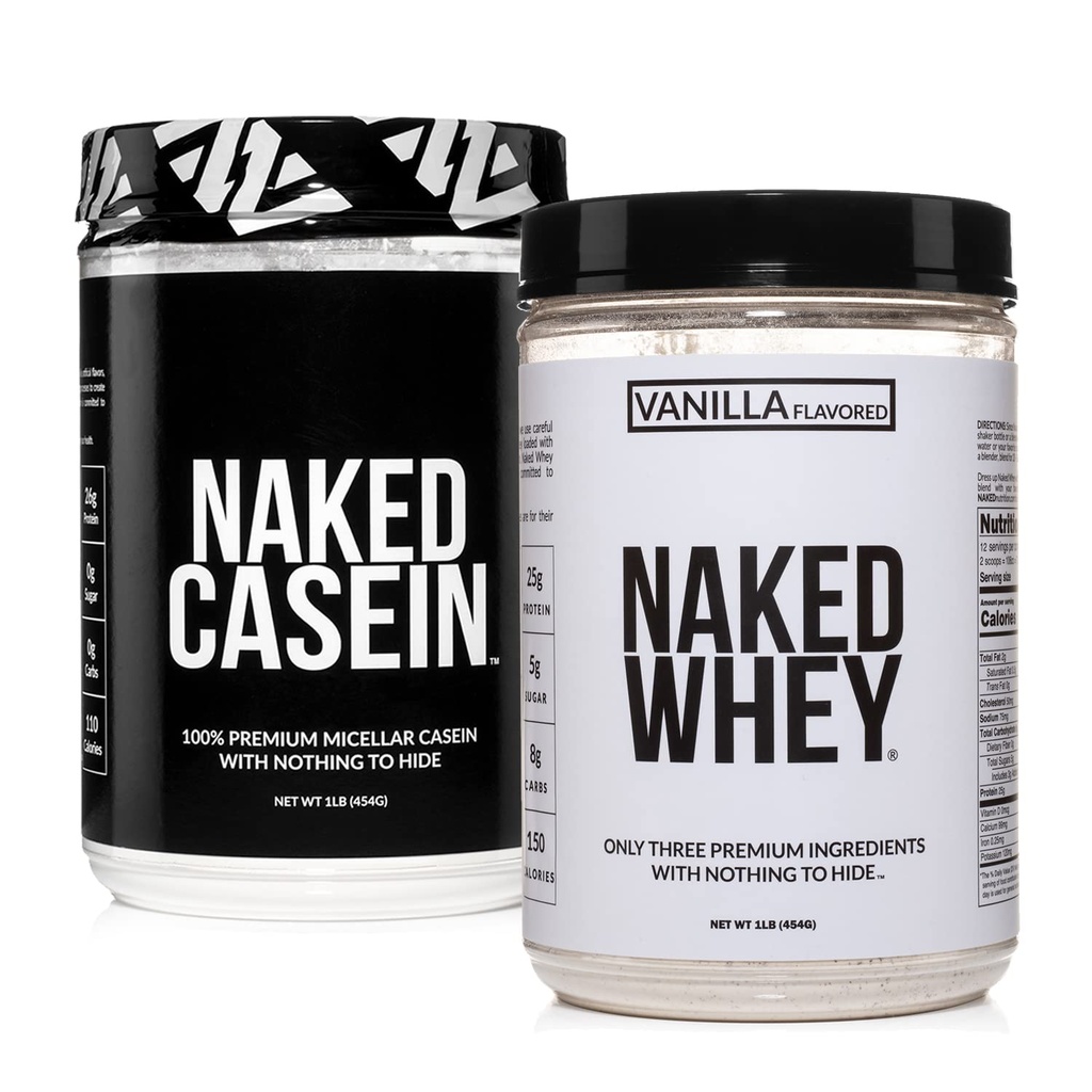 NAKED Grass Fed Protein Bundle: 1LB Kaseiini ja 1LB Vanilla Hera