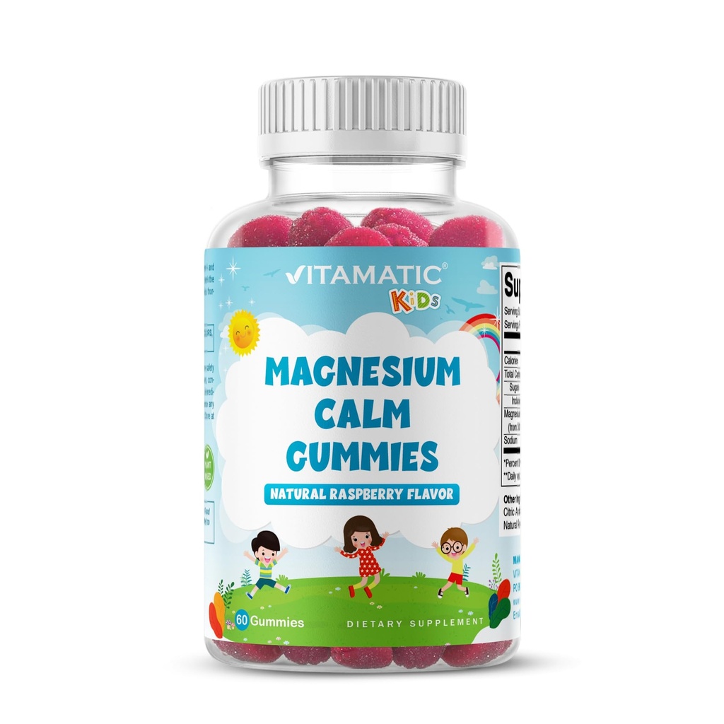 Vitamatic lapset Magnesium rauhallinen Gummies - 60 Vegan Count - Suuri maistaminen - edistää tervettä, lihas, luu, & energiatuki