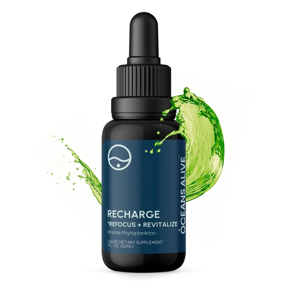 Aktivering Oceans Alive | 1 fl oz (30 ml) | Marine Phytoplankton Supplement | Chlorophyll & Mineral-Rich Formula för energi och fokus | Naturliga antioxidant droppar