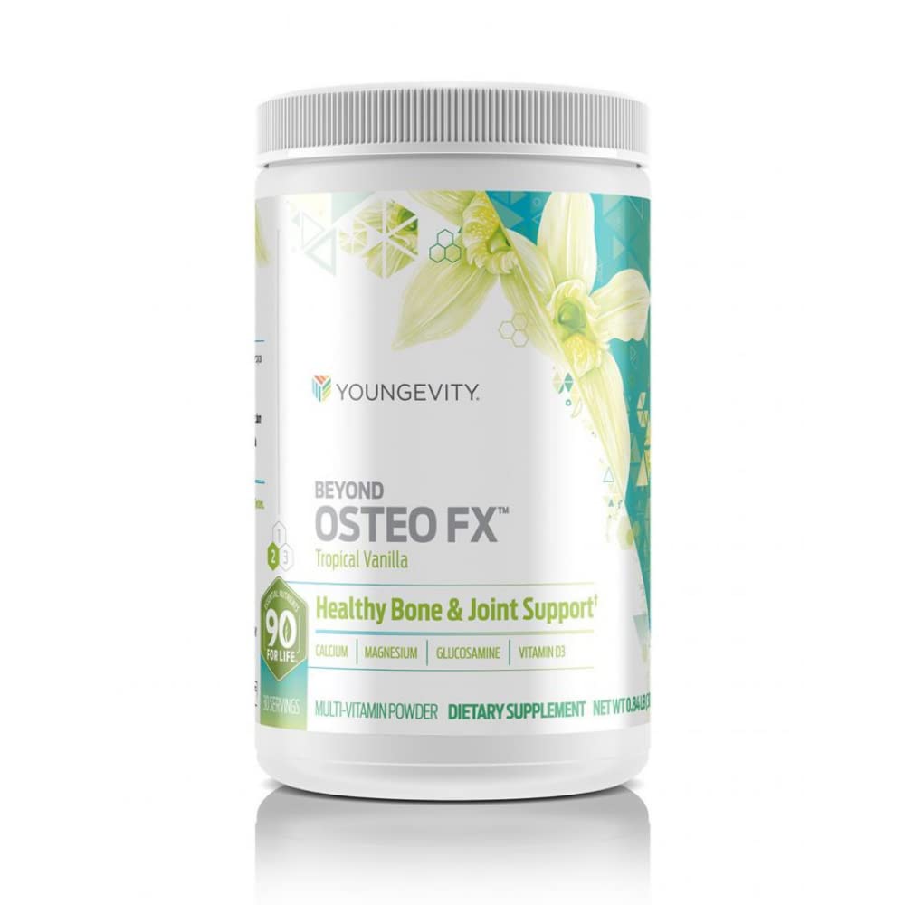 Youngevity Beyond Osteo-FXTM Powder - 1200 mg med vitamin D3, Tri-Calcium Fosfat, Magnesium och Zink - Calcium Citrate Supplement för kvinnor och män - Non-GMO, Gluten-Free - Tropical Vanilla