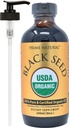 PRIME NATURAL Organic Black Seed Oil 8oz | Cold Pressed Unrefined High Thymoquinone 1,7% USDA Certified | Turkish Origin Potent Pure Nigella Sativa Liquid | Vegan Omega 3 6 9, Antioxidant