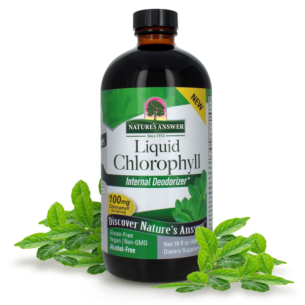 Luonnon vastaus Nestemäinen klorofylli, 100 mg, 16 fl oz (480 ml)