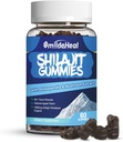Shilajit Gummies 1000 MG, Organic Shilajit Supplement, 85+ Trace Minerals, Ashwagandha, Mushroom - Energia, aivot, Immuniteetti tuki, miehille & naisille - 60 Count