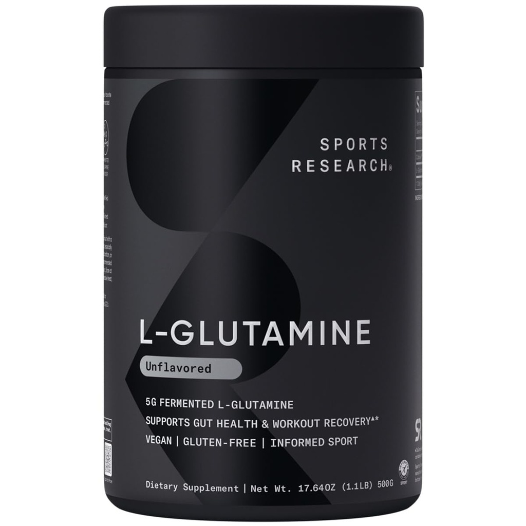 Sports Research L-glutamine - Treenout Recovery, Immuno Health & Gut Health Support - 5 G per Serving - 17.64 Oz