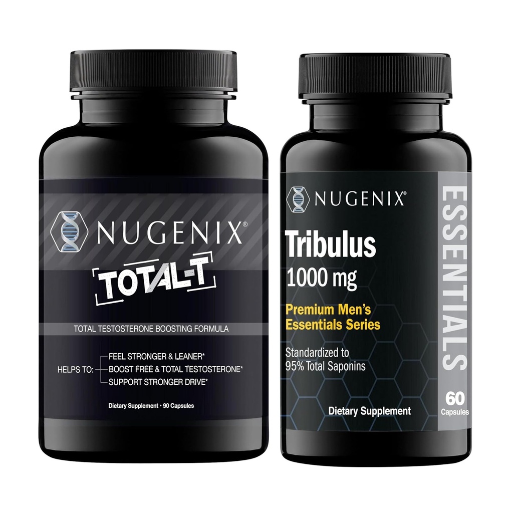 Nugenix Essentials Tribulus Terrestris Extract ja Total-T Testosteroni Booster miesten