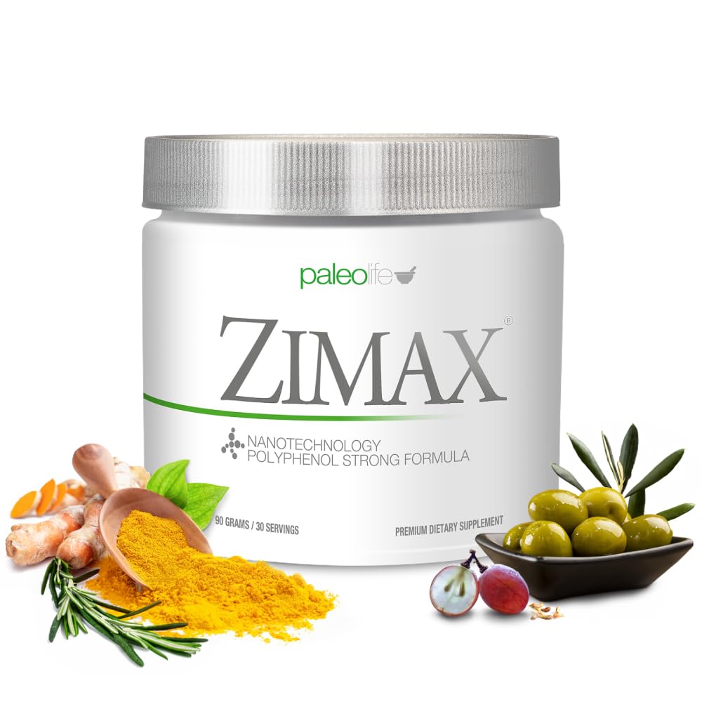 ZIMAX Super ANTIOXIDANT - 100% Luonnollinen - Korkea Imeytyminen Kurkumiini, Rosemariiniuute, Rypälesiemenuute, Olive Leaf Extract ORAC 3 451.770 (Canister) 90 grammaa (1-pakkaus)