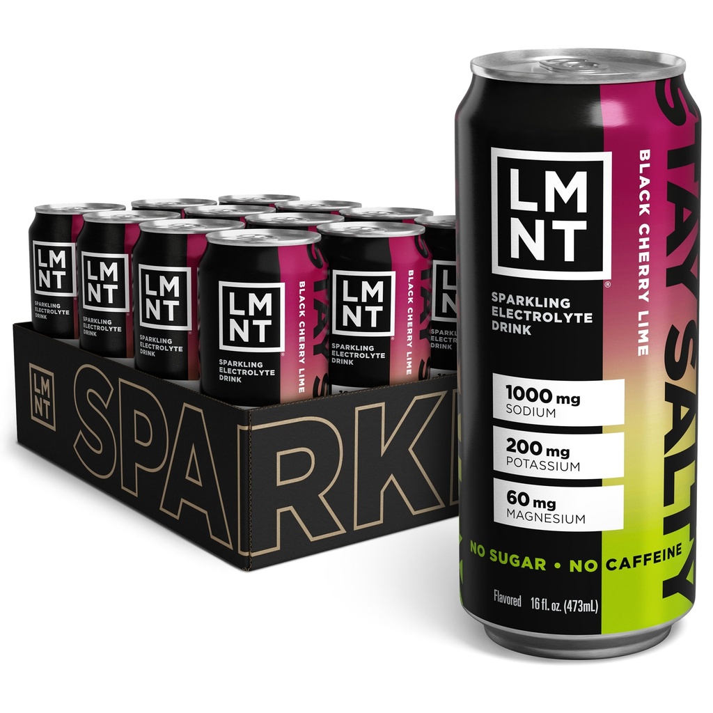 Juo LMNT Sparkling Electrolyte Drink - Black Cherry Lime 