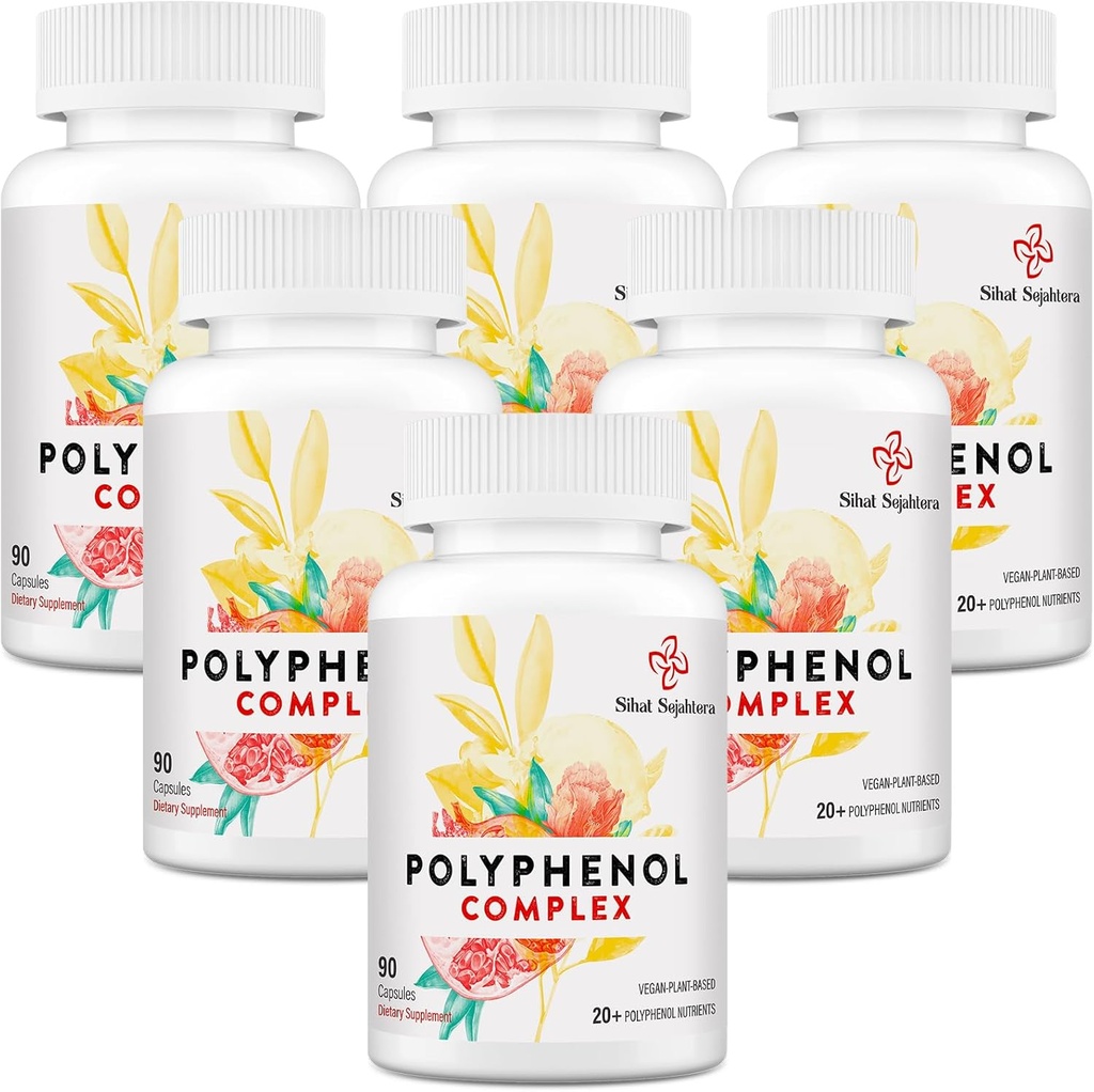 67 500 MG Polyfenoler Supplement - Kraftfulla antioxidanter och polyfenol för åldersförsvar, polyfenol Superfood, Quercetin, Resveratrol, grönt te, växtbaserad och energi, immunstöd, 540 kapslar