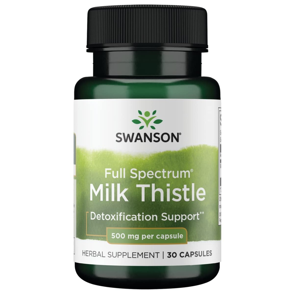 Swanson Full Spectrum Milk Thistle 500 Milligrams 30 kapselia