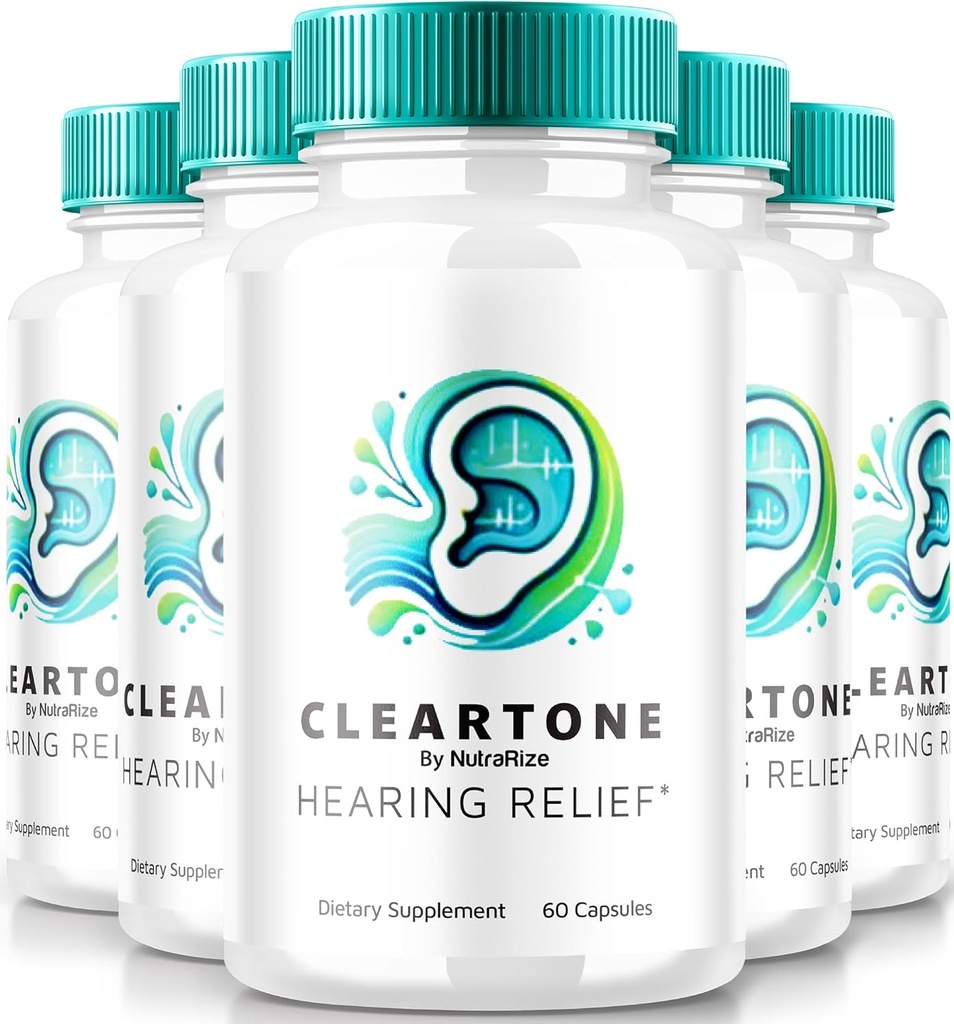 NutraRize (5 Pack) ClearTone Tinnitus, Clear Tone Pills för hörsel, ClearTone Pills Supplement för övergripande öronhälsa, Officiella Auditory Support Capsules, ClearTones Review (300 kapslar)