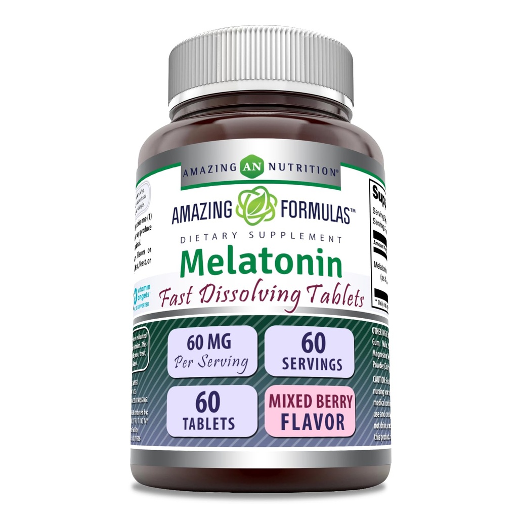 Hämmästyttävä Formula Melatoniinin nopea liukeneminen lisäravinteet ... 60 Mg per tarjoilu...