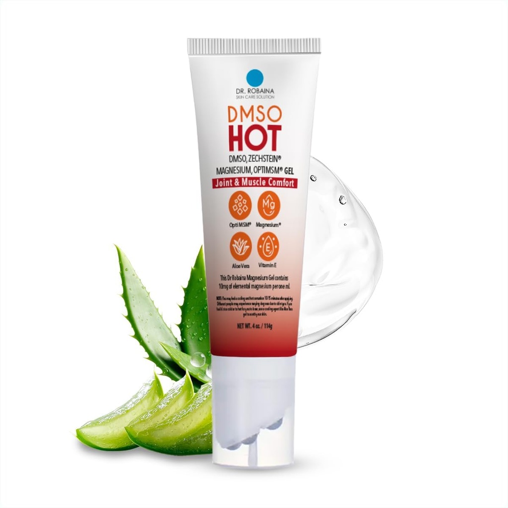 Tohtori Robaina DMSO HOT Roll-On - 99,9% Pure Pharmaceutical Grade - Multi-Ball Applicator for Targeted Heat - Zechstein Magnesium, MSM, Arnica, Aloe Vera, E-vitamiini - 4 oz . Made in USA
