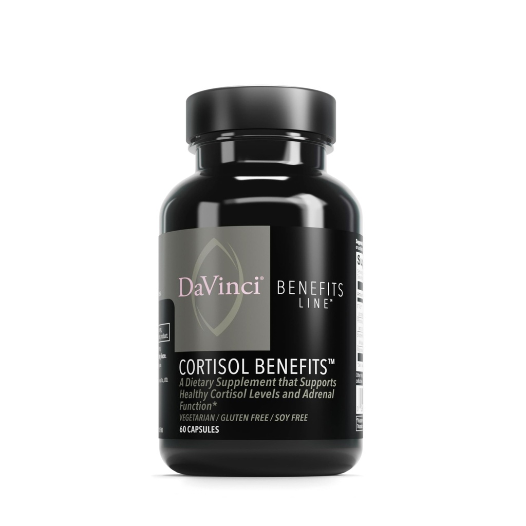 DaVinci Labs Kortisolin edut - Ravintolisä tukea terveitä kortisolitasoja ja lisämunuaisten terveys - Ashwagandha uute, Rhodiola Rosea Root ja enemmän - Gluteeniton -60 Kasvissyöjä Kapselit