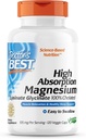 Doctor's Best High Absorption Magnesium Glycinate Lysinate 100% Kelated, Ei-GMO, Vegan, 120 Veggie-kapseli (Pack of 1)