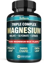 Pure Magnesium Glycinate 500 mg kapselit - suuri imeytyminen triple Magnesium Supplement Complex Glycinate, Malaatti, Sitraatti - tuki sydän, nivelet & aivot - 60 vegaaniset pillerit