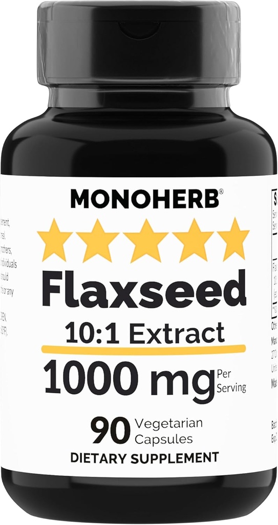MONOHERB Flaxseed Extract 1000 mg - 90 vegetariska kapslar