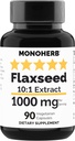 MONOHERB pellavansiemenuute 1000 mg - 90 kasviskapselia