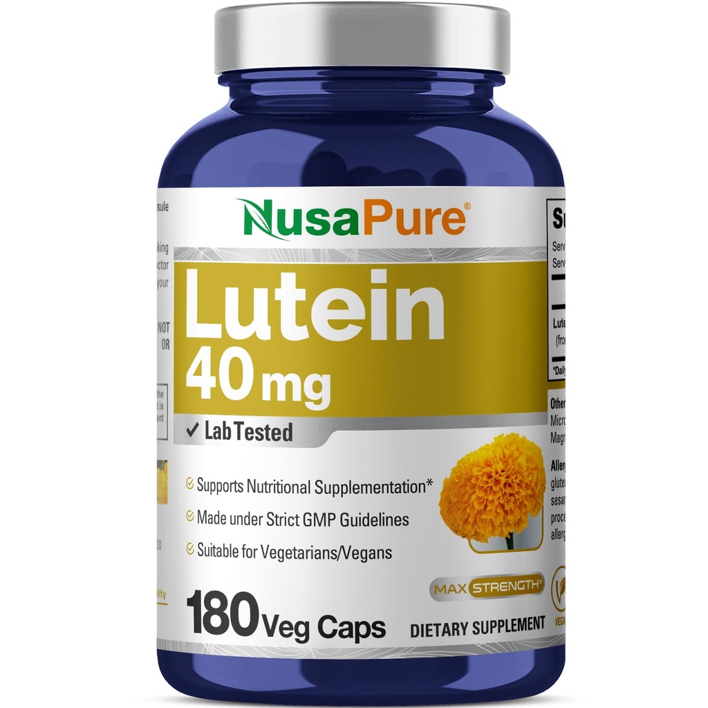 NusasPure Lutein 40 mg 180 Kasviskapselit (ei-GMO, Vegan)