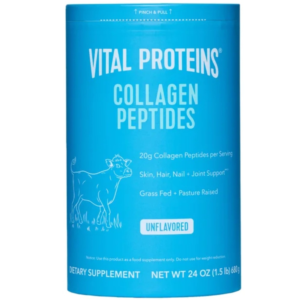 Vital Proteins Natural Whole Nutrition Collagen Peptides - Pasture Raised, Grass Fed, Paleo Friendly, Gluteeniton, Yksi ainesosa - 24 Ounce