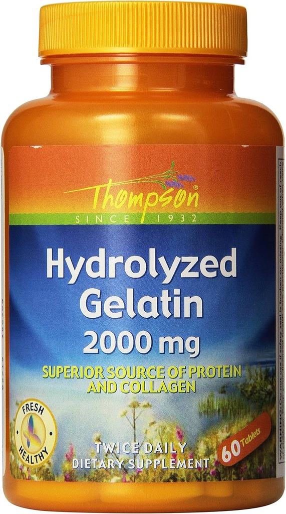 Thompson Hydrolysoitu liivate 2000 mg ... Naudasta peräisin oleva proteiini ja kollageeni terveille soluille ja kynsille.