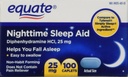 Equate Nighttime uniapu 25 mg, 00 Minikappelit, 100