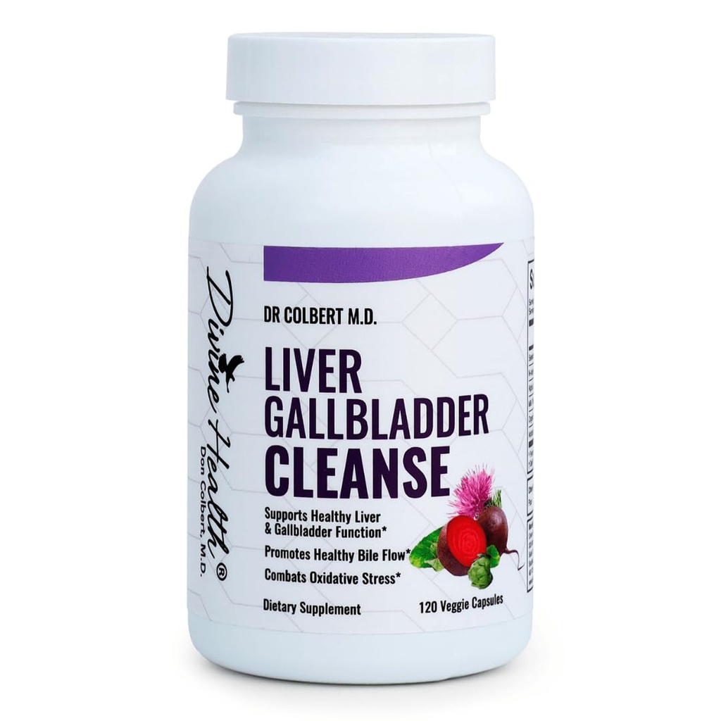 Divine Health Liver & Gallbladder Cleanse | N-Acetyl-L-Cysteine | Alpha Lipoic Acid | Milk Thistle | Organic Beet Root | Selenium | 120 kapslar