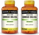 Mason-vitamiini Ginkgo Biloba 500 mg 180 liivatekapselia purkkia kohti, 2 pullon pakkaus Yhteensä 360 kapselia