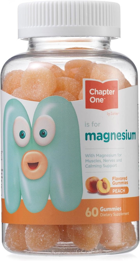 Luku yksi Magnesium Gummies, Suuri maistaminen magnesium lapsille, naisille ja miehille, Certified Kosher (Peach)