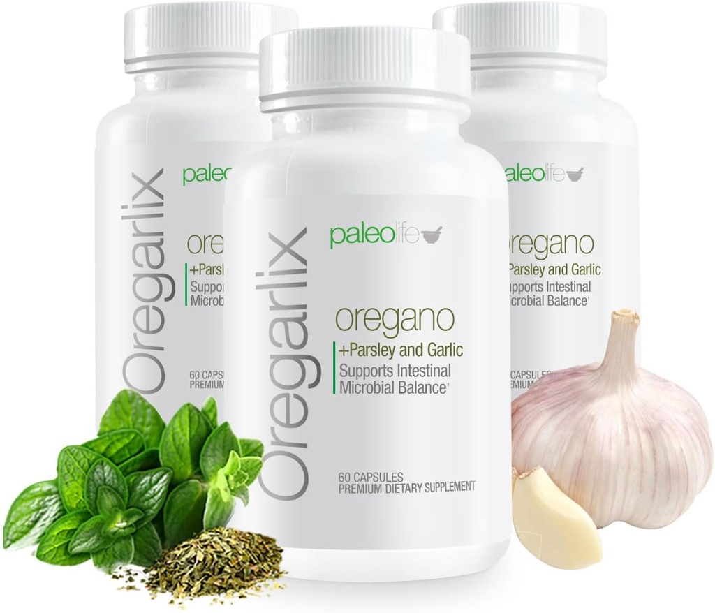 Premium Oregarlix. Gut Health Supplement. Mikrobiell balans med Premium Prebiotika - Hjälp att hålla bra bakterier hälsosam och växande - 100% naturlig (3-pack)