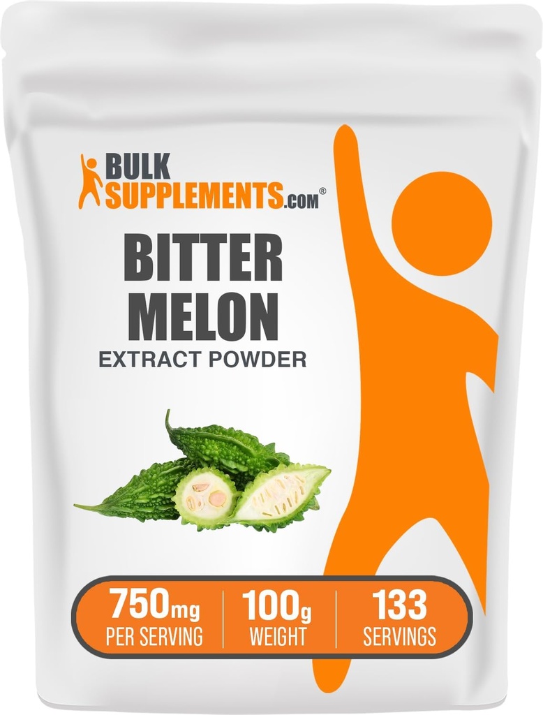 BulkSupplements.com Bitter Melon Extract Powder - Bitter Melon Supplement, Bitter Gourd Extract - Herbal Supplement, Gluteeniton, 750 mg per Tarjoilu, 100g (3.5 oz) (pakkaus 1)