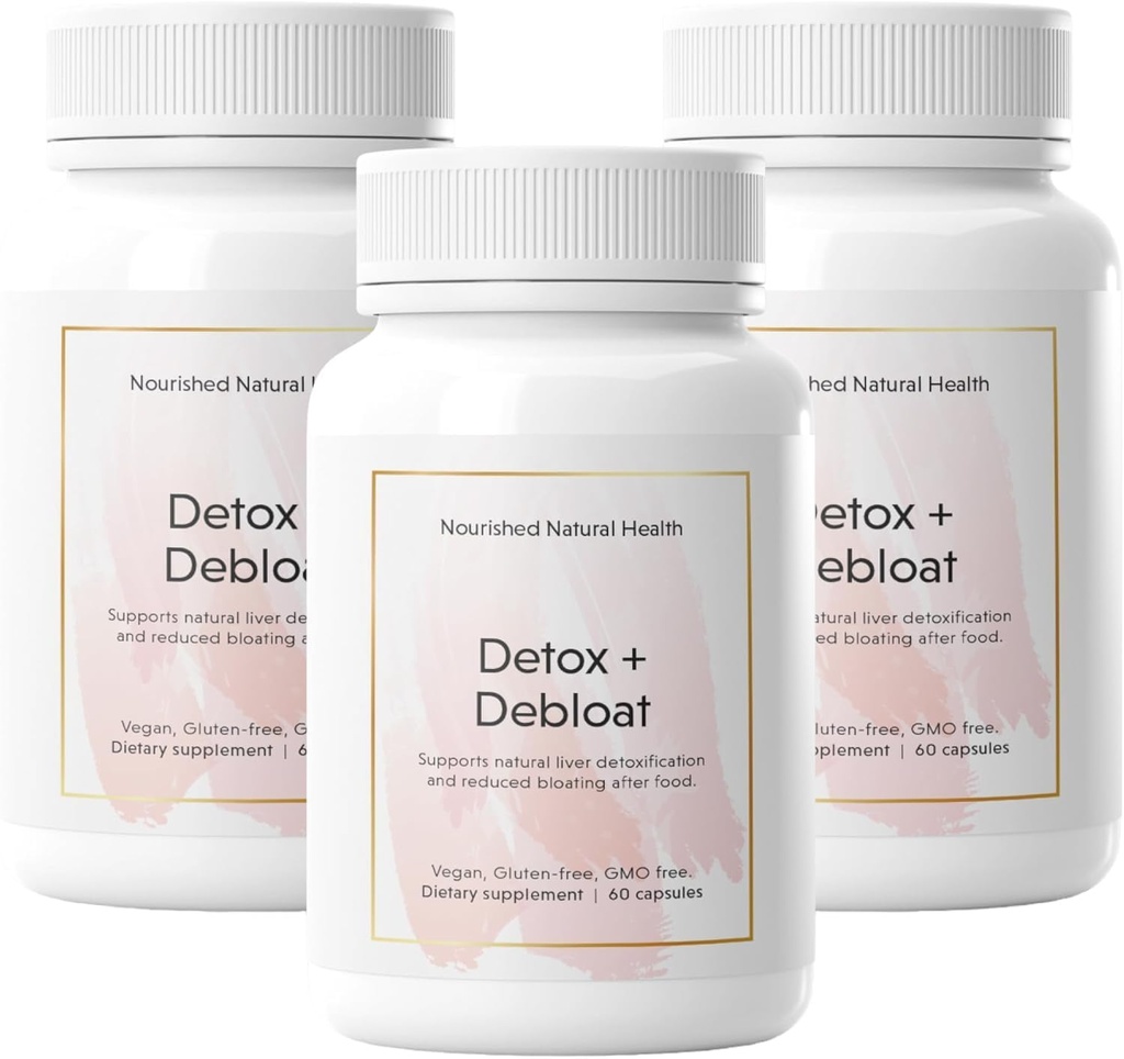 Ravitseva Natural Detox + Debloat - Milk Thistle & Voikukka Root Vegan täydentää naisille - turvotus helpotus ja ruokahalu tuki - 180 kapselia